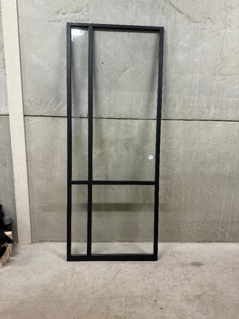 Luxe stalen taatsdeur zwart met softclose | 2508x1005 | 45, Ophalen, Binnendeur, Nieuw, Glas
