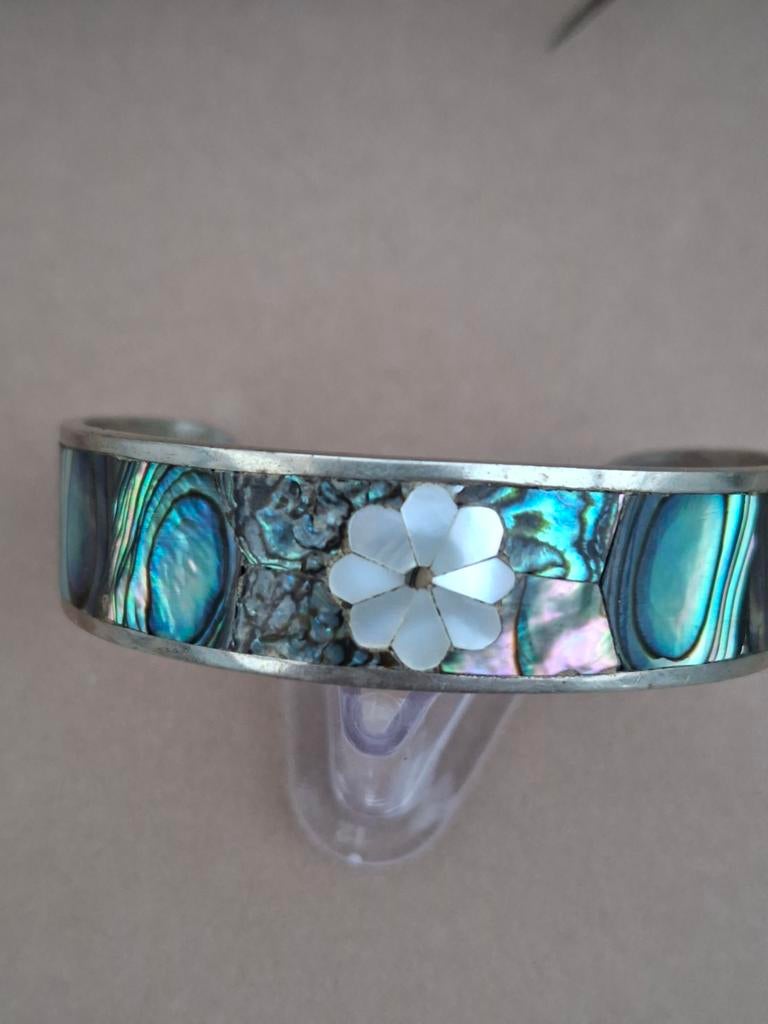 Abalone armband schelp parelmoer, Sieraden, Tassen en Uiterlijk, Armbanden, Ophalen, Zo goed als nieuw, Overige materialen