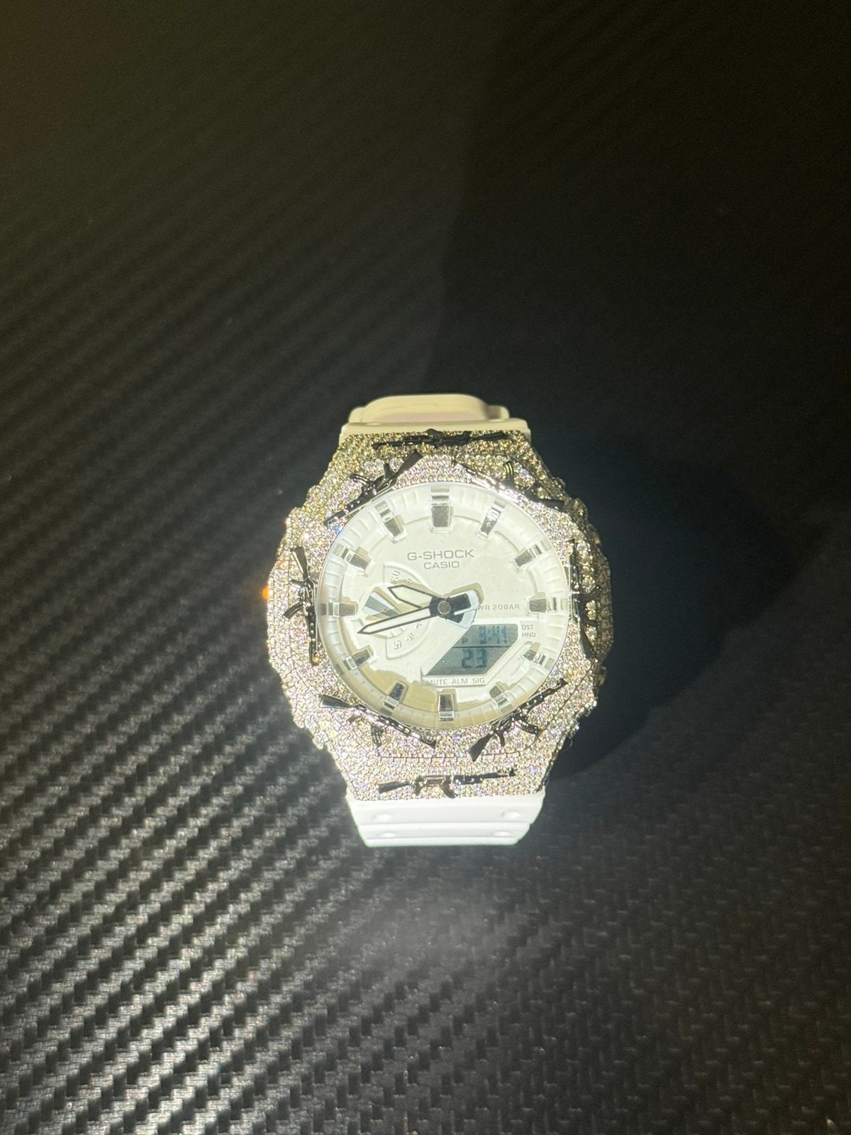 G-Shock GA-2100 Moissanite AK47 Custom Watch, Sieraden, Tassen en Uiterlijk, Overige merken, Staal, Polshorloge, Ophalen of Verzenden