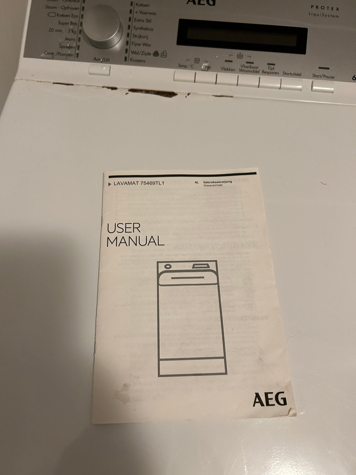 AEG Lavamat 75469TL1 Bovenlader Wasmachine, Witgoed en Apparatuur, Wasmachines, Ophalen, Gebruikt, Bovenlader, Kort programma