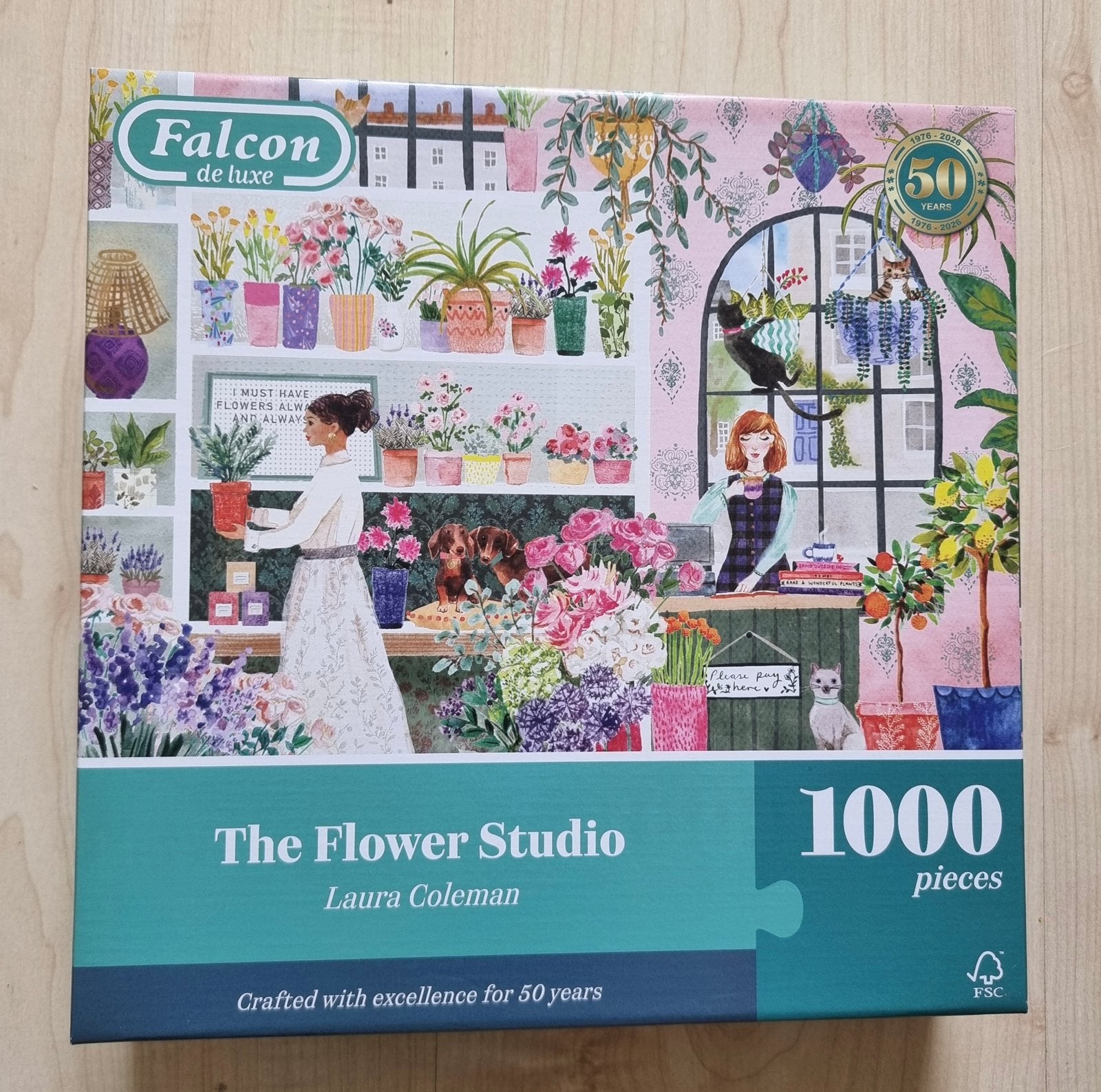 Falcon - The flower studio, Hobby en Vrije tijd, Denksport en Puzzels, Ophalen of Verzenden, 500 t/m 1500 stukjes, Zo goed als nieuw