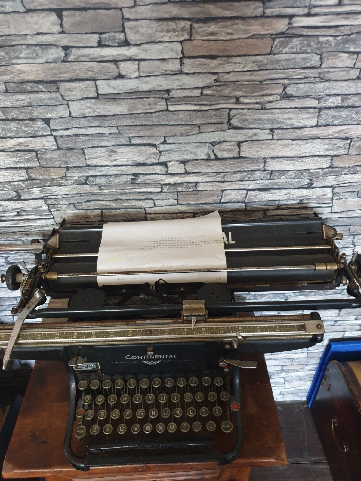 continental typmachine, Ophalen, Gebruikt
