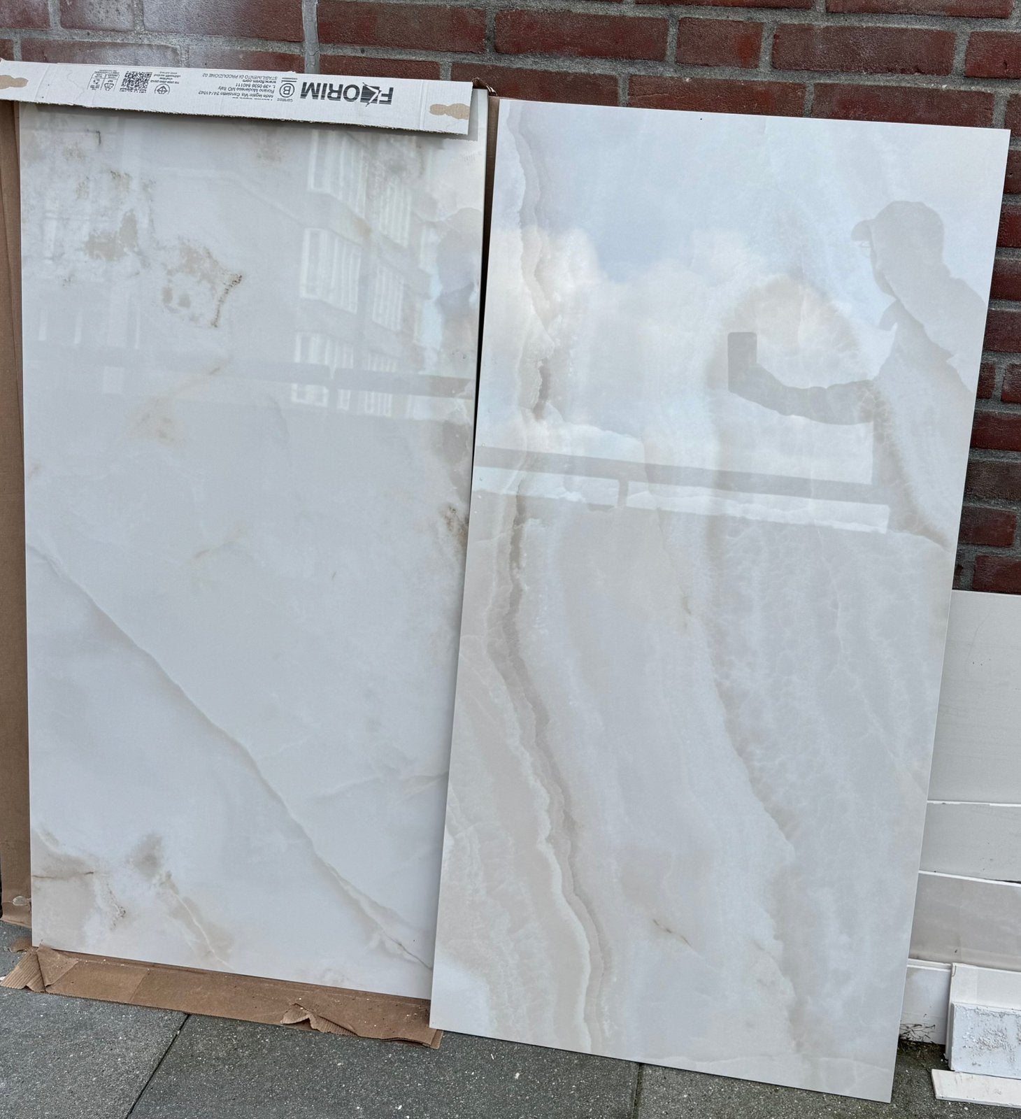 2x Florim Rêve Perle Glo 60x120 cm – Luxe Porseleinen Tegels, Ophalen, 60 cm of meer, Keramiek, Zo goed als nieuw