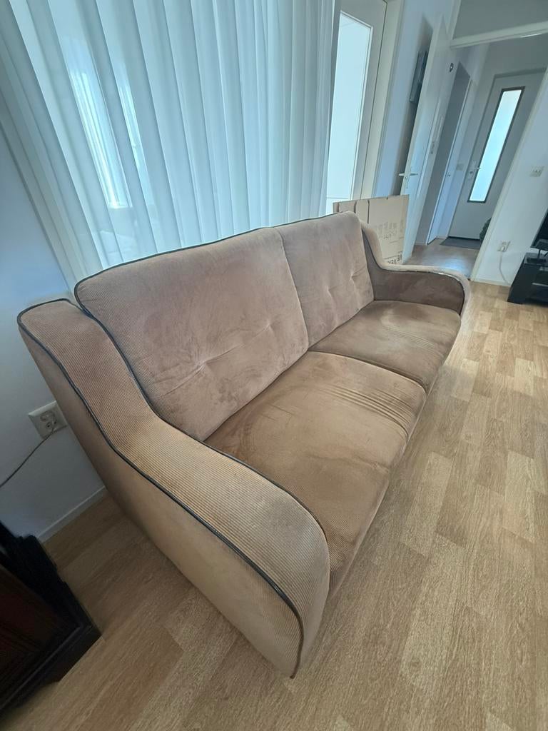Bankstel en fauteuil set bruin gratis, Ophalen, Zo goed als nieuw, 75 tot 100 cm