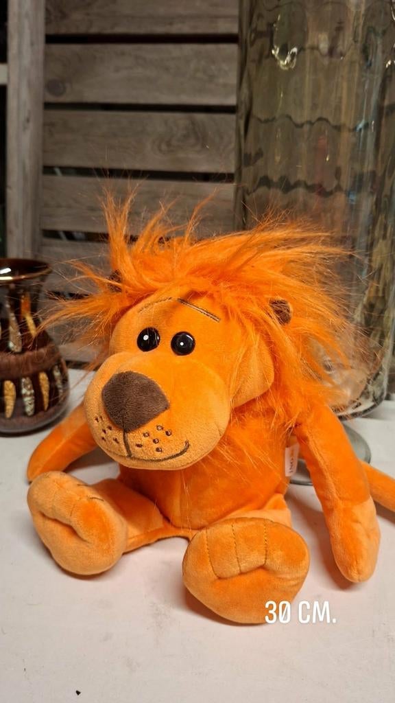 Spaarpot Nederlandse Leeuw - Oranje Pluche, Ophalen of Verzenden, Gebruikt, Overige materialen, Dier
