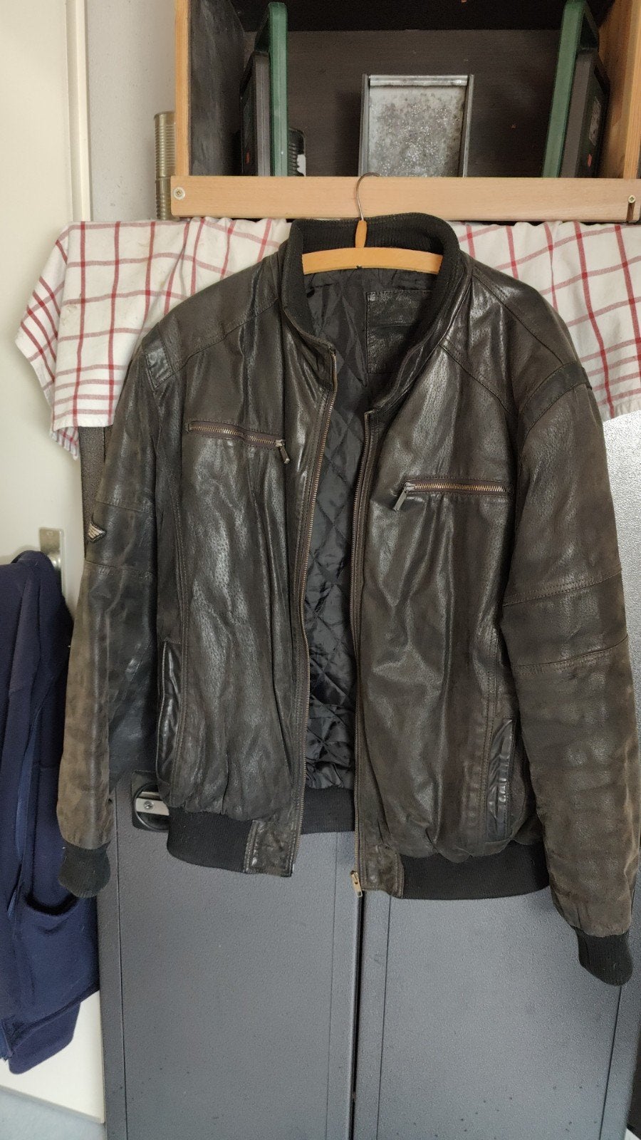 Leren jas heren XXL - Donkerbruin, Ophalen of Verzenden, Gedragen, Bruin