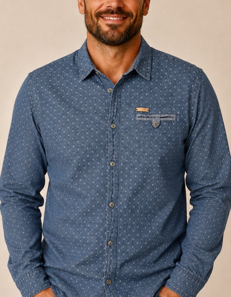 PME Legend overhemd – 2XL – Uitstekende staat denimblue, Zo goed als nieuw, Overige halswijdtes, Pme Legend, Verzenden
