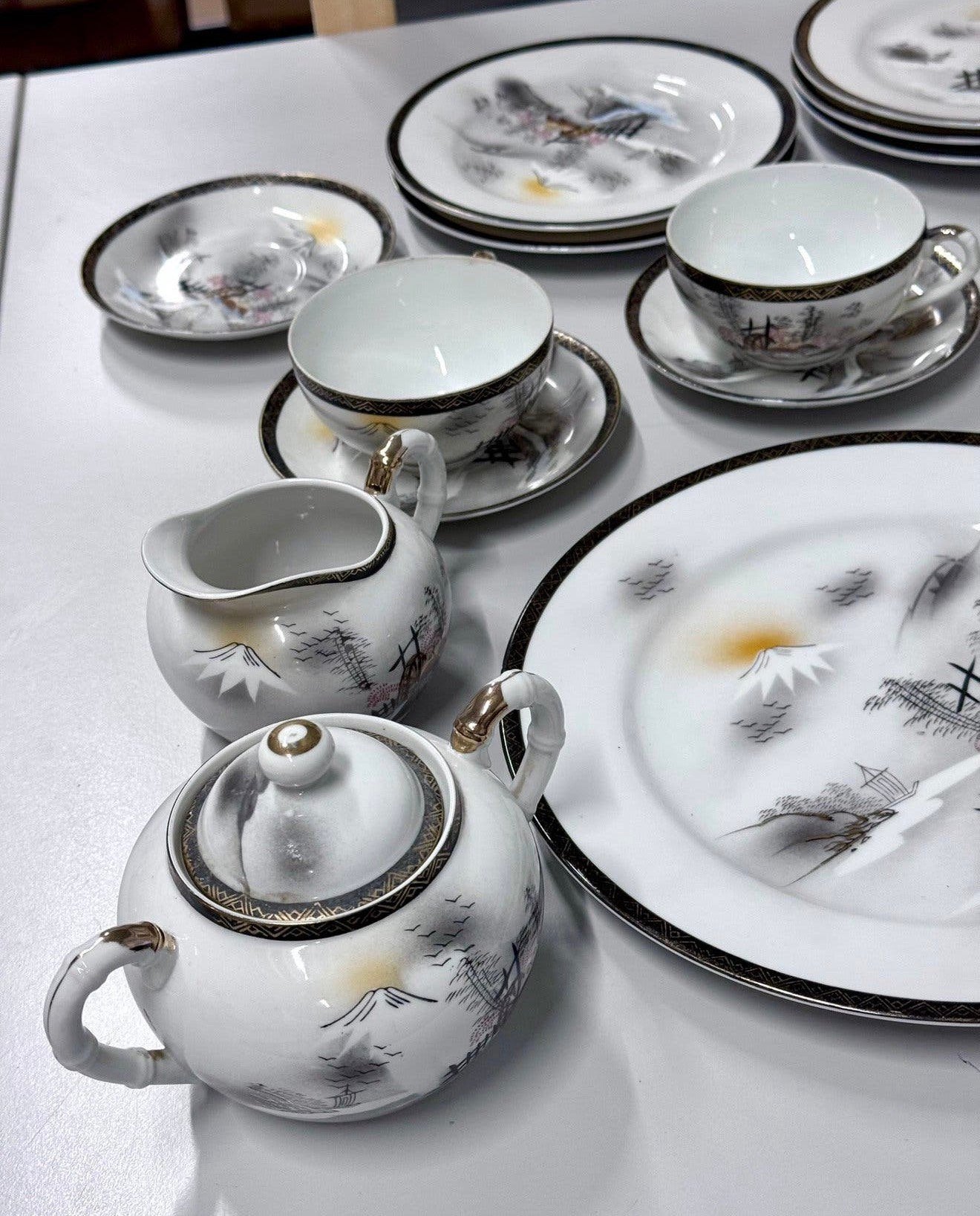 Antiek Japan Japans servies Yasuda company hand geschilderd, Antiek en Kunst, Ophalen of Verzenden