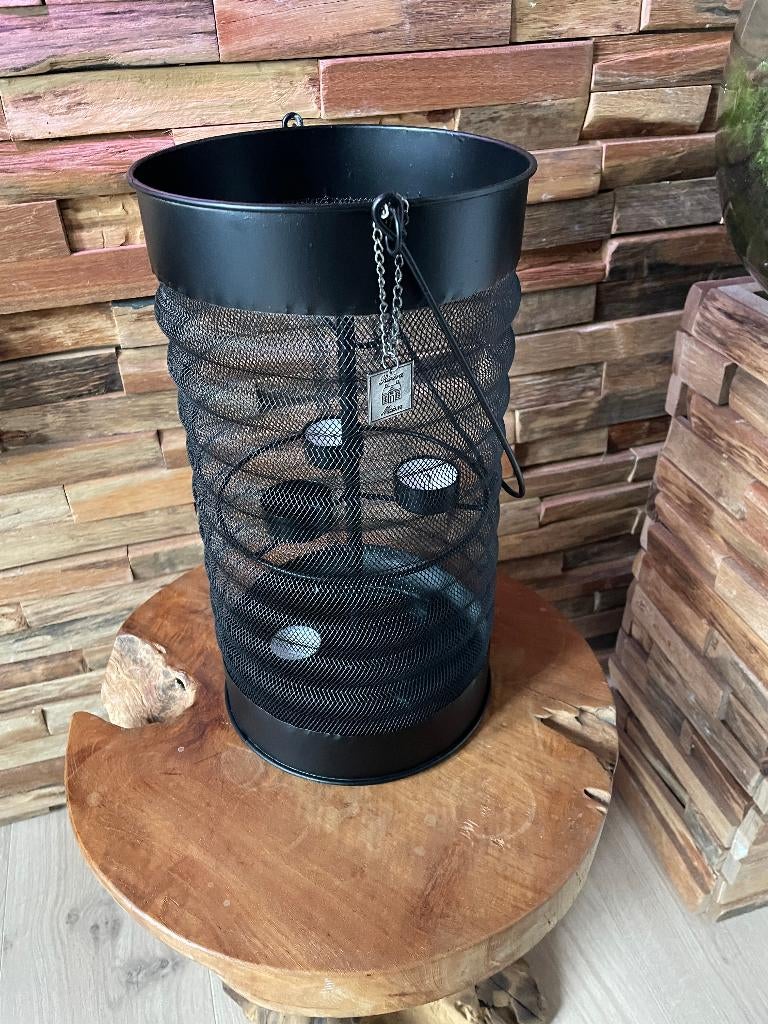 Windlicht Riviera Maison zwart Metaal Waxinelichtjes, Huis en Inrichting, Woonaccessoires | Kandelaars en Kaarsen, 25 tot 50 cm