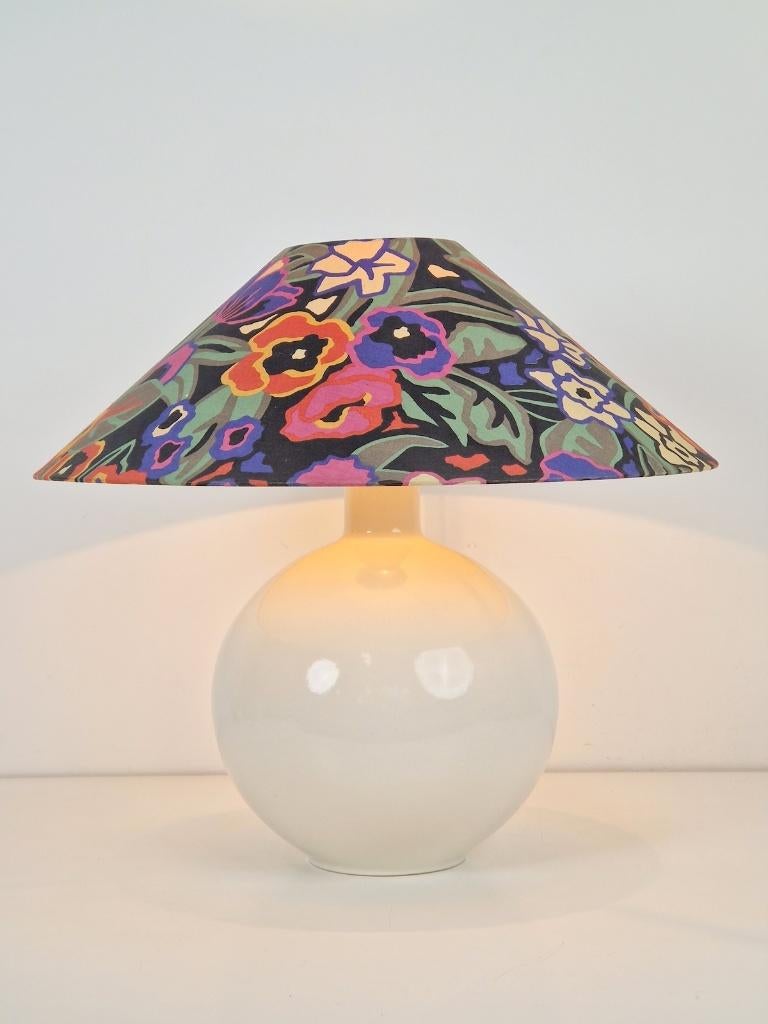Vintage wit keramiek bollamp tafellamp bol ‘70 sphere lamp, N, N, Overige materialen, Vintage