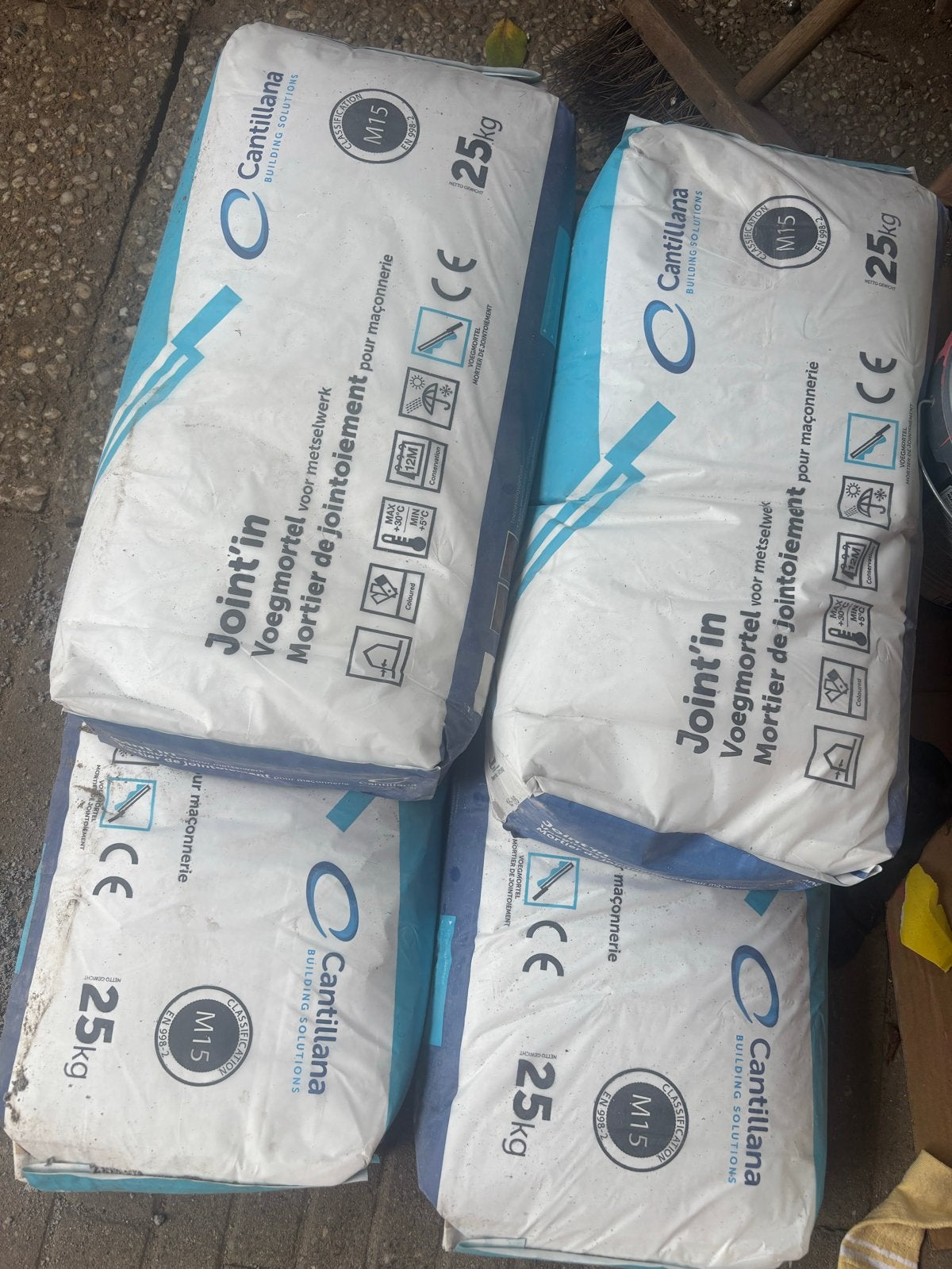 5 zakken nieuwe voegmortel cantillana - licht grijs, Ophalen, Overige typen, Nieuw, Minder dan 20 cm