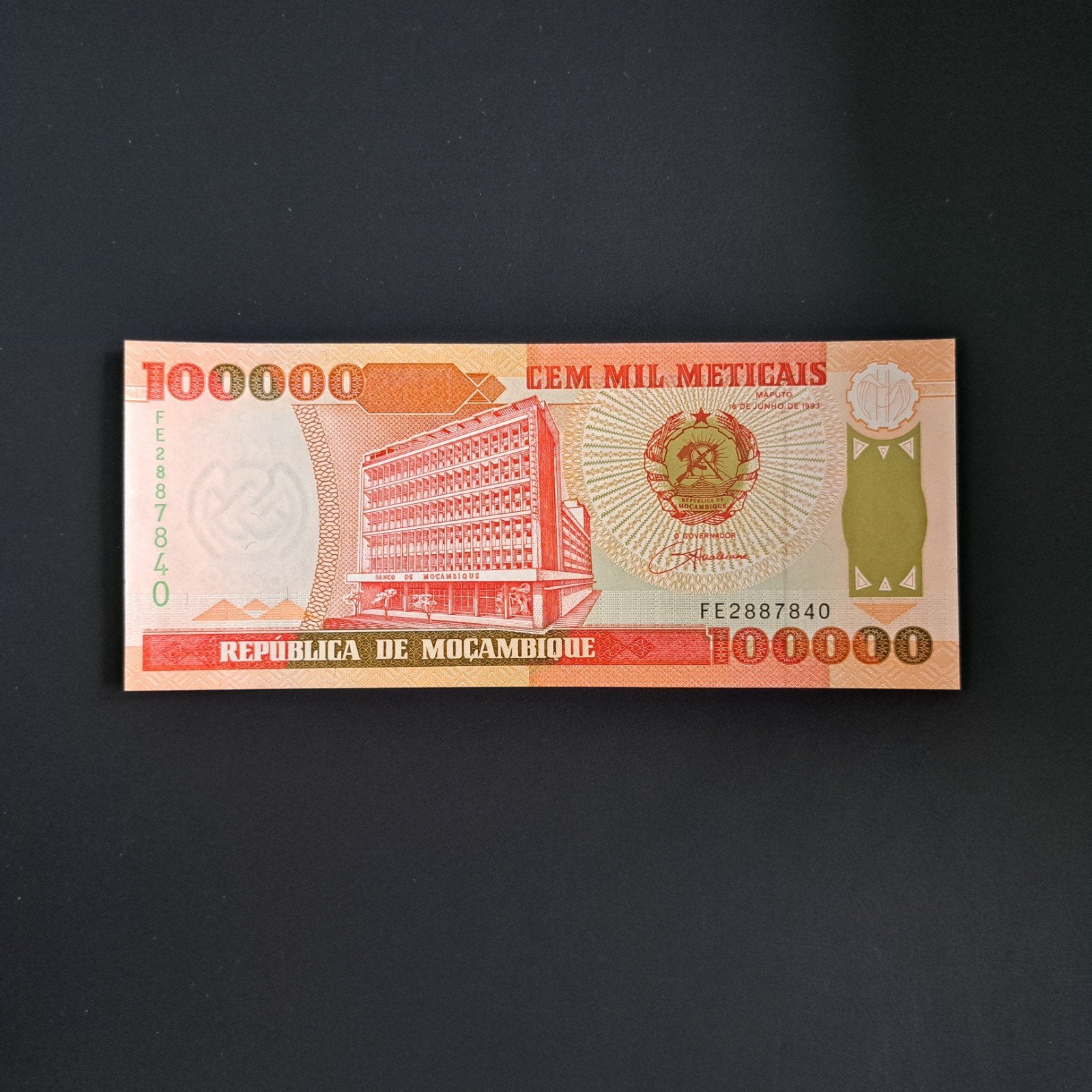 100000 meticais Mozambique #012, Postzegels en Munten, Ophalen of Verzenden, Overige landen, Los biljet