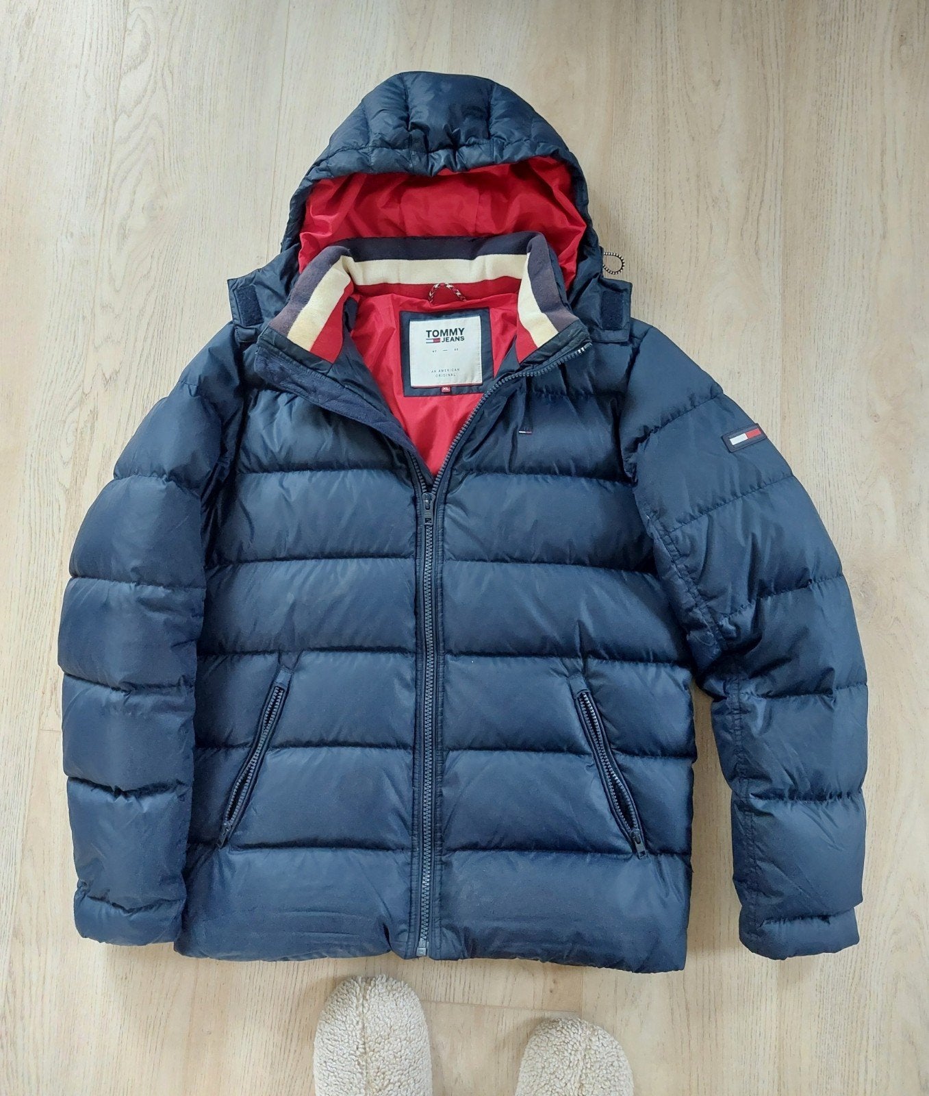 Tommy Jeans Puffer Jacket - Maat XL - Zo goed als nieuw, Kleding | Heren, Blauw, Maat 56/58 (XL), Ophalen of Verzenden, Zo goed als nieuw