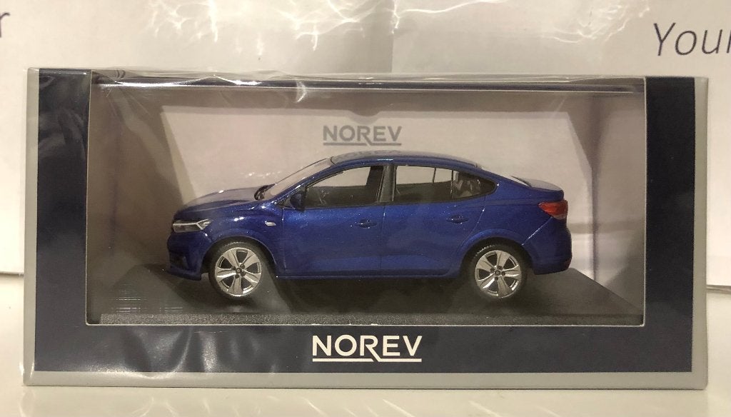Norev 1:43 Dacia Logan 2021 Iron Blue nieuw in display, Ophalen of Verzenden, Nieuw, Auto, Norev