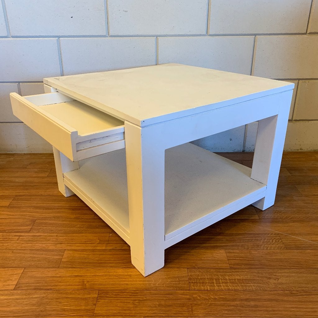 salontafel wit - 1 lade - 60 x 60 cm - Gratis bezorgd, TTM Wonen, Meubels – (Perzische) Tapijten en Woonaccessoires, 50 tot 100 cm