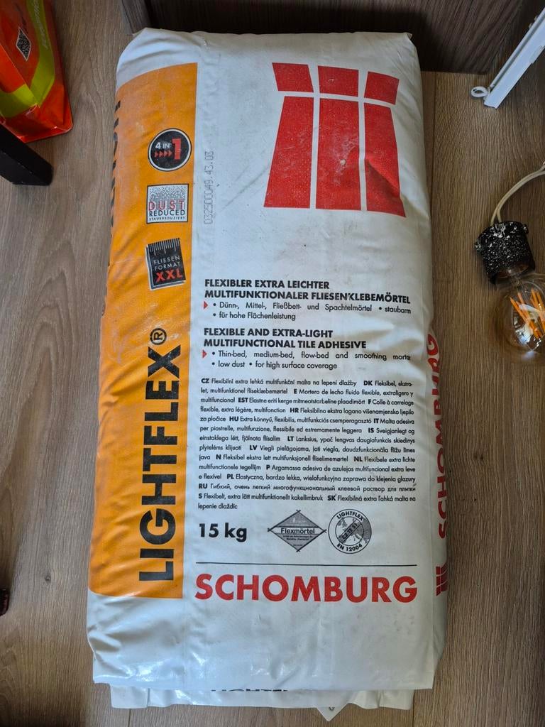 Tegellijm Schomburg Lightflex 15 kg - Flexibel & Licht, Ophalen, Overige materialen, Overige typen, Nieuw