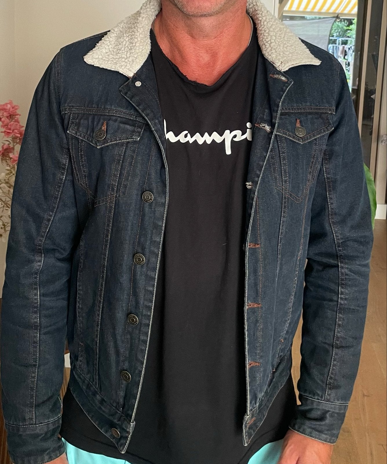 Pull&Bear spijkerjack met teddy voering - Maat M, Ophalen of Verzenden, Zo goed als nieuw, Maat 48/50 (M), Blauw