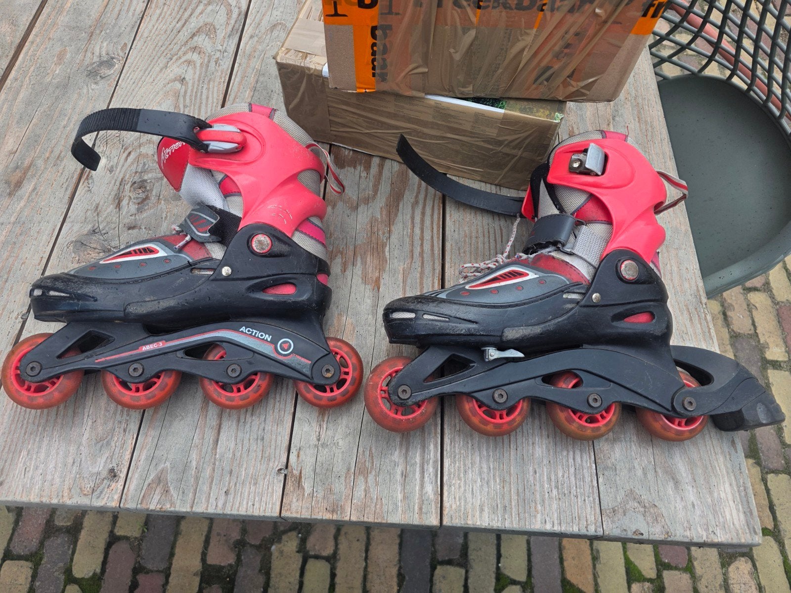 Gebruikte inline skates, rood/zwart, maat 34 tot 37, Ophalen, Gebruikt, Overige typen, Overige merken