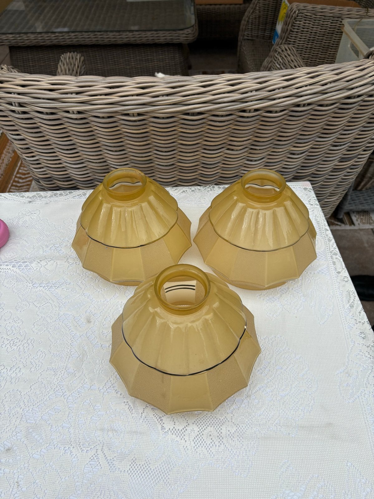 Diverse art deco  lampenkappen en onderdelen, Ophalen, Overige merken, Gebruikt, Meerkleurig