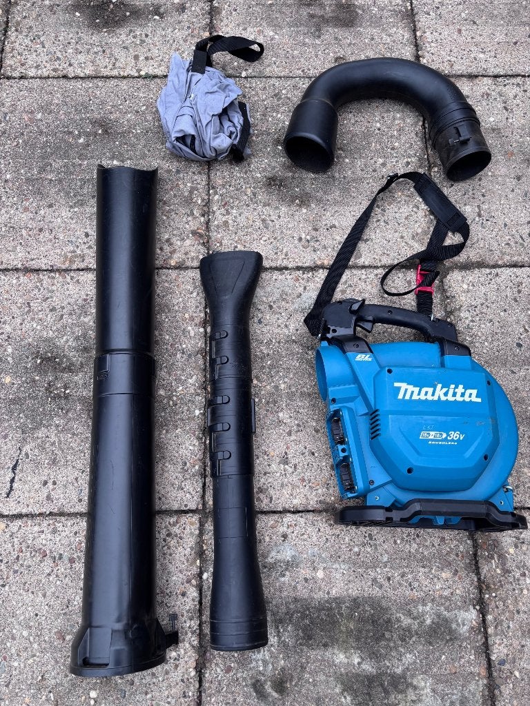 Makita DUB363 Accu Bladblazer en bladzuiger (versnipperaar)., Ophalen, Met opvangzak, Zo goed als nieuw, Makita