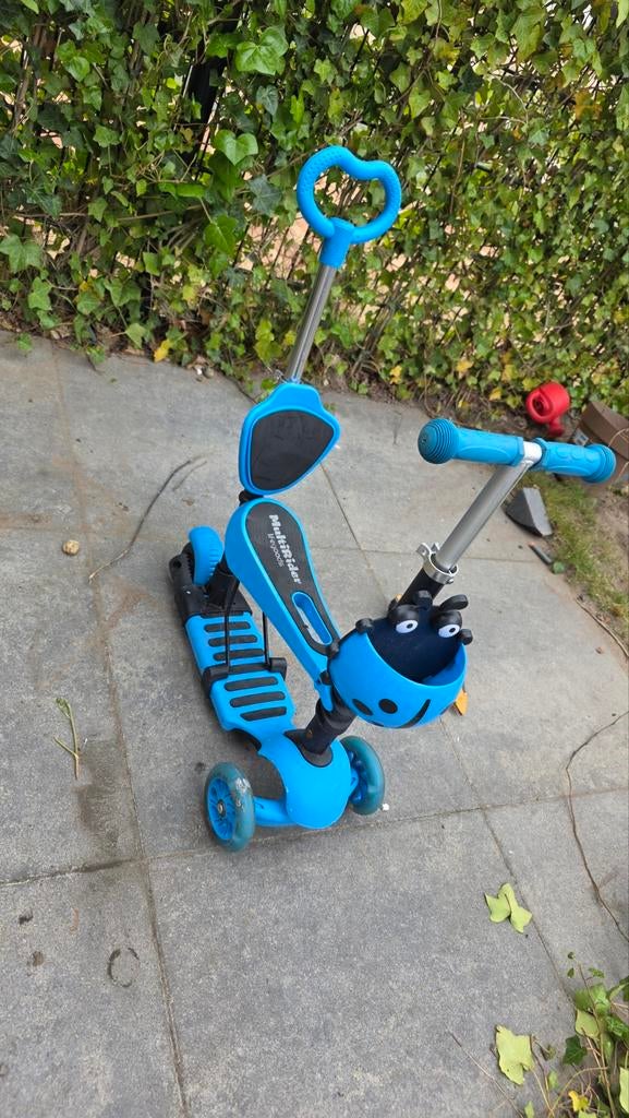Kinderstep 3-in-1 met zitje en duwstang - Zo goed als nieuw, Ophalen, Zo goed als nieuw, Overige typen, Onbekend