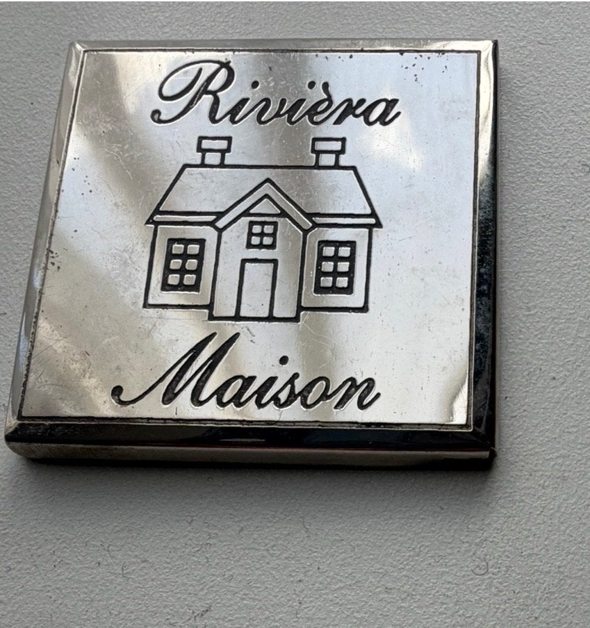 Riviera Maison Groot Magneet Plaatje Huisje 5,5x5,5 cm, Huis en Inrichting, Ophalen of Verzenden, Zo goed als nieuw, Zilver, Metaal