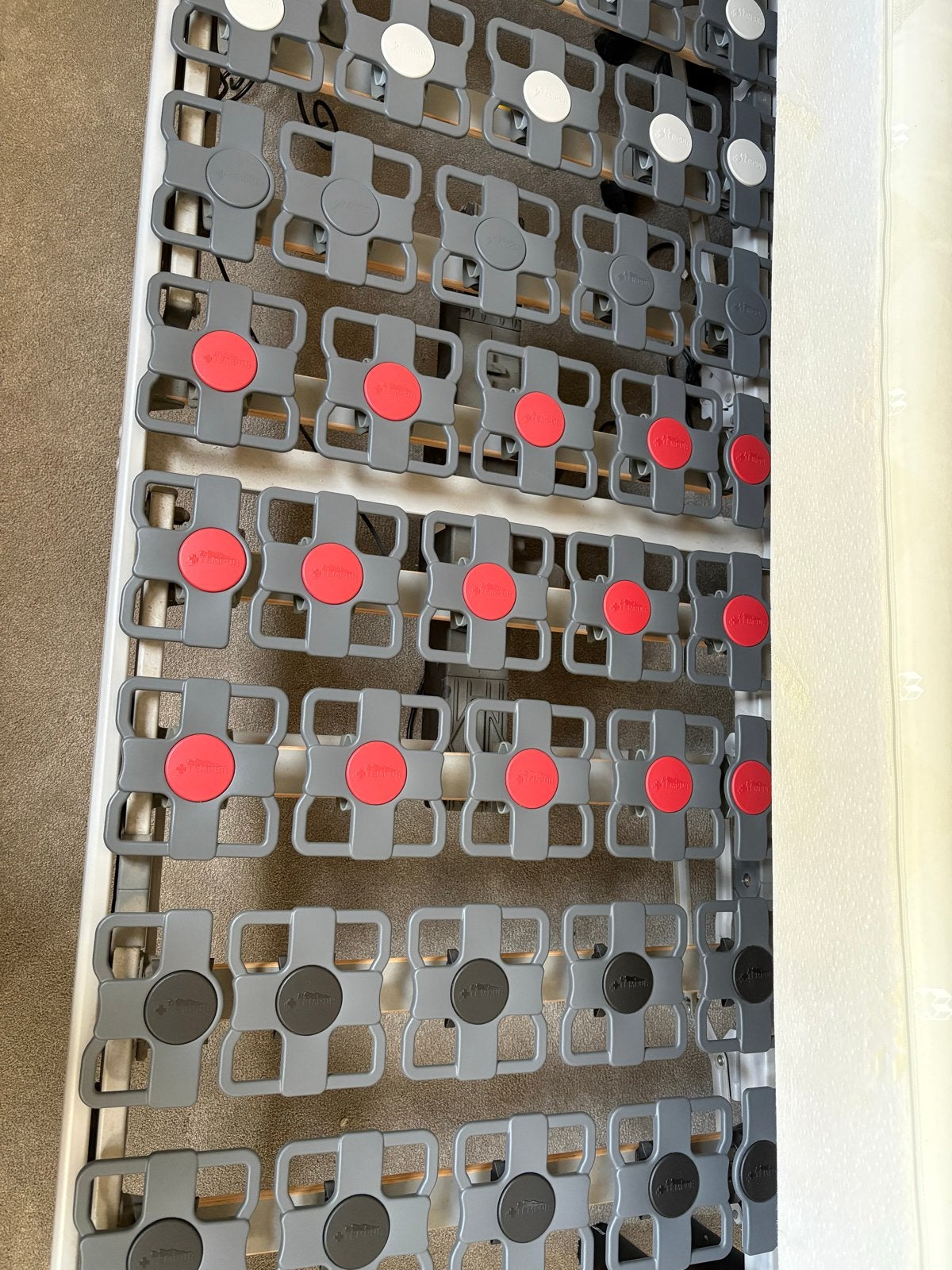 Elektrische Tempur bedbodems en matrassen 2x80/200 cm, Ophalen, Gebruikt, Eenpersoons, 80 cm