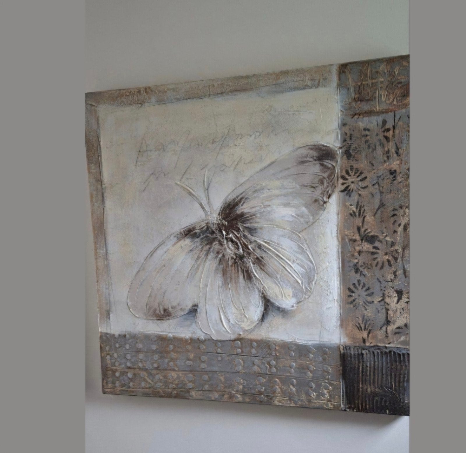 schilderij vlinder op canvas, Ophalen