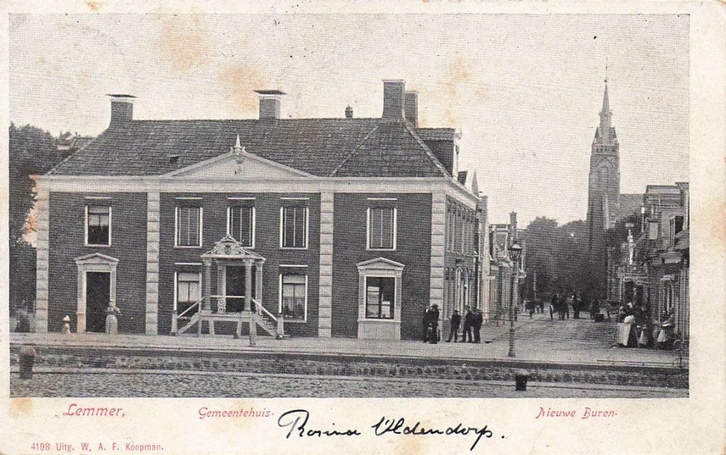 703-339-039 Lemmer Nieuwe Buren Gemeentehuis, Verzenden, Voor 1920, Friesland