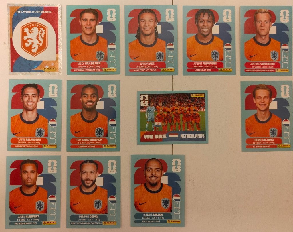 Panini WK 2026 Oranje Stickerset (12 stuks), Ophalen of Verzenden, Nieuw, Meerdere stickers