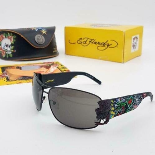 Zonnebril Ed Hardy EHS-034 67-13-125 Black - Crunk Rock, Overige merken, Zonnebril, Overige kleuren, Nieuw