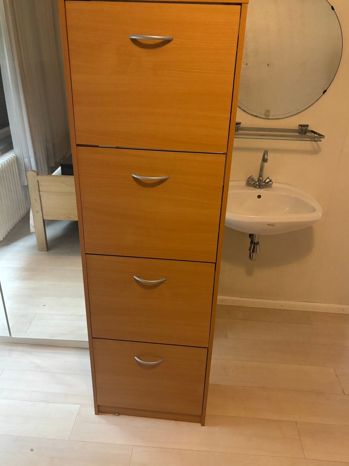 Schoenenkast met 4 lades - Houtkleurig, Ophalen of Verzenden, Gebruikt