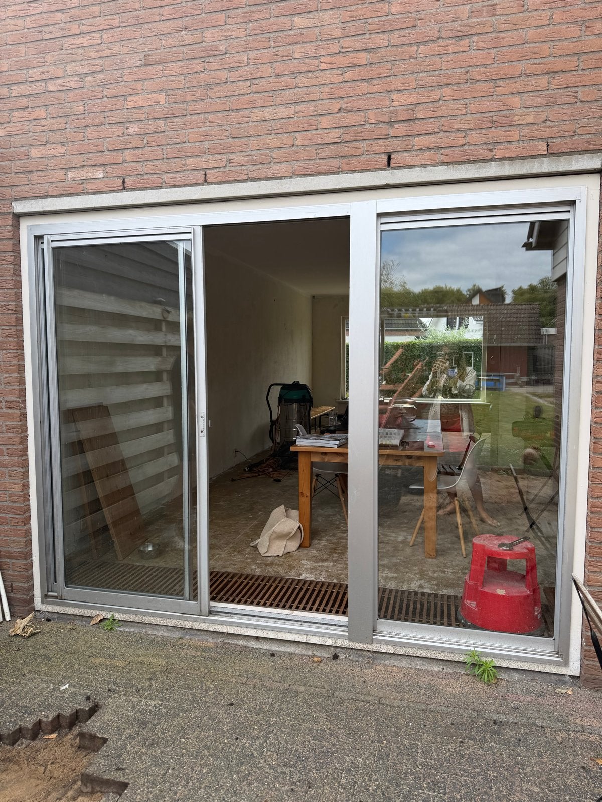 Aluminium Schuifpui 275x209 cm, Ophalen, Gebruikt, 120 cm of meer, Buitendeur