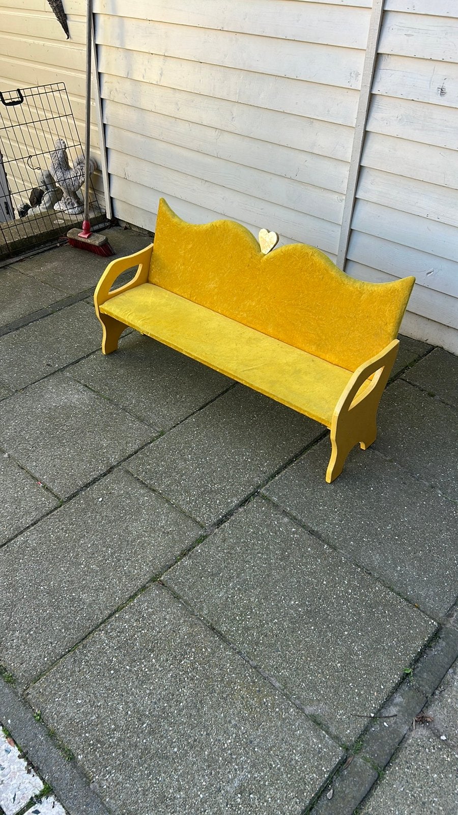 Kinderbankje okergeel 109x30x54 cm, Ophalen, Zo goed als nieuw, Overige typen