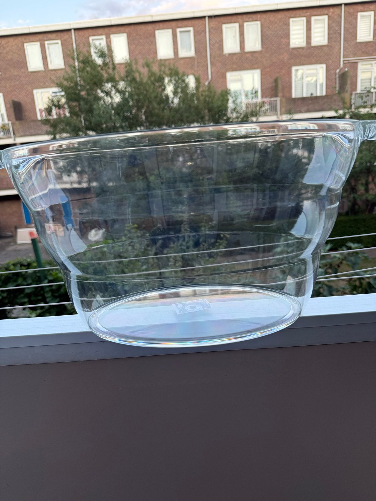 Grote transparante schaal van kunststof 15 L, Schaal, Ophalen of Verzenden, Ovaal, Glas