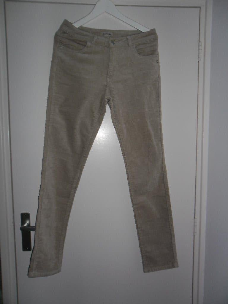 Parami Beige Ribbroek Met Wijduitlopende Pijpen W38 / L32, Maat 38/40 (M), Para Mi, Beige, Nieuw
