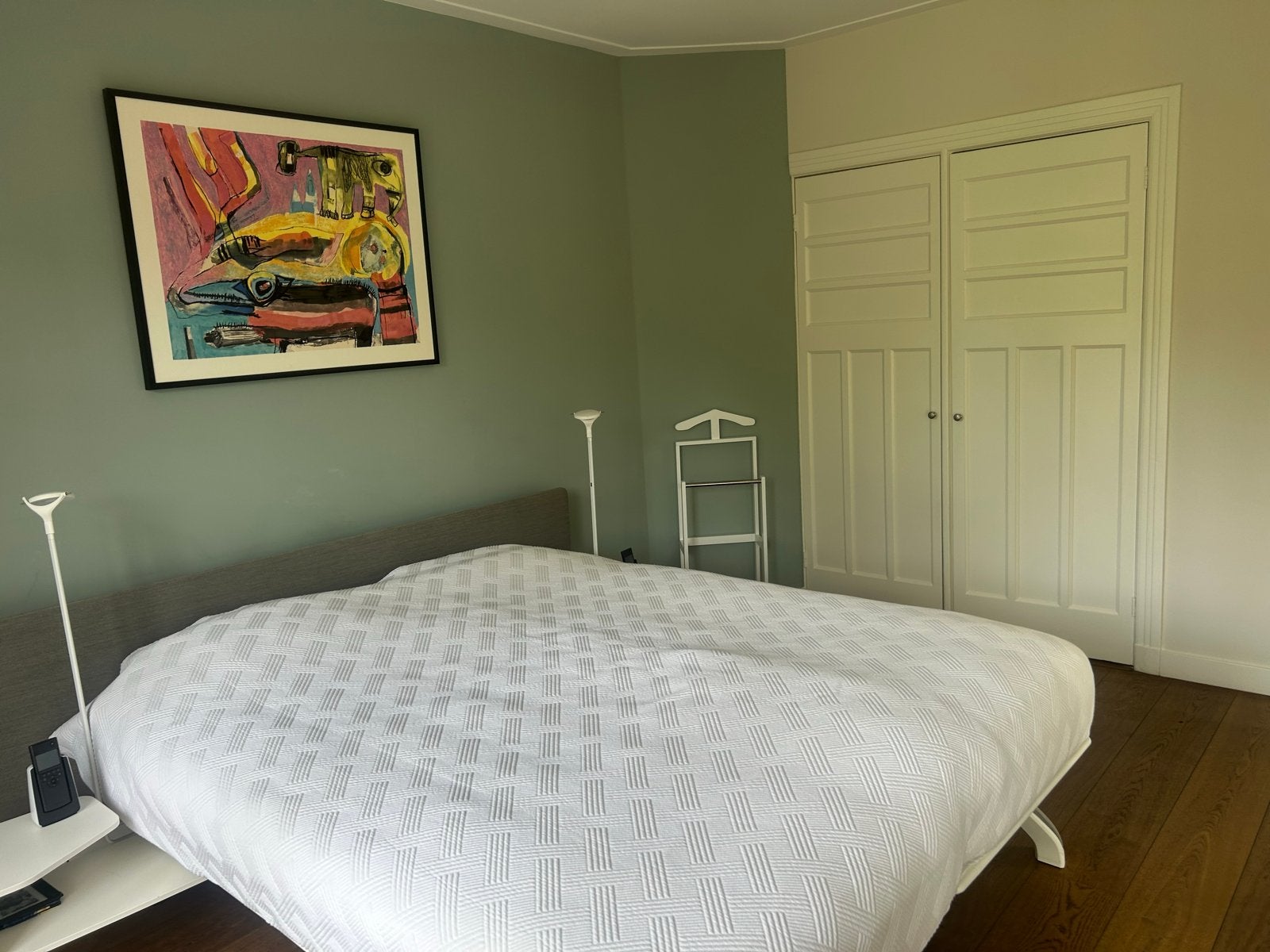 Wit tweepersoons sprei met patroon, Ophalen, Wit, Dekbedovertrek, Tweepersoons