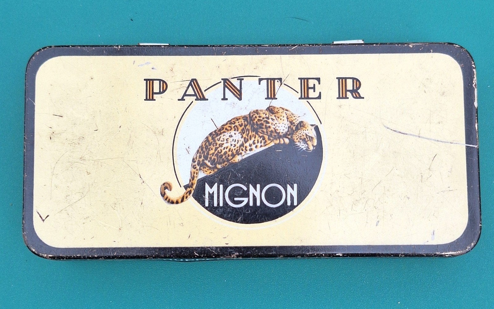 Vintage Panter Mignon sigarenblikje H. & J. van Schuppen, Verzamelen, Ophalen, Gebruikt, Overige, Overige merken