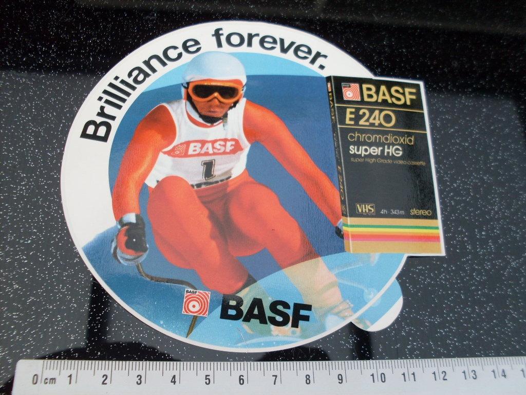 sticker basf logo  e 240 video cassette vhs stereo, Verzenden, Zo goed als nieuw, Merk