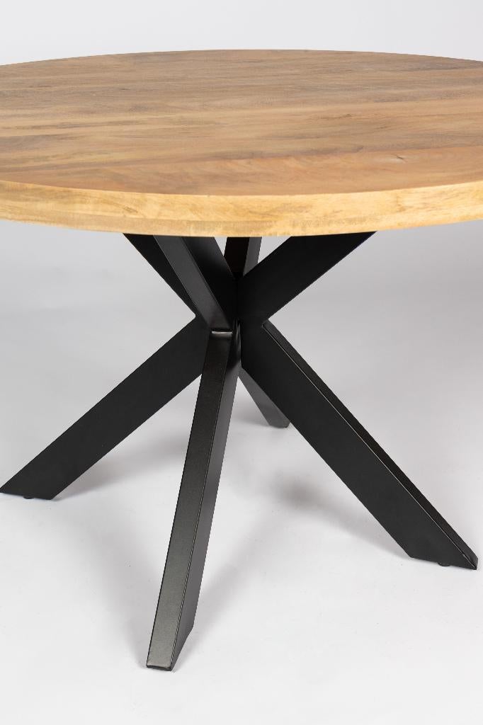 Ronde eettafel - 120 cm - Naturel - Mangohout, Overige materialen, Rond, Nieuw, Ophalen of Verzenden