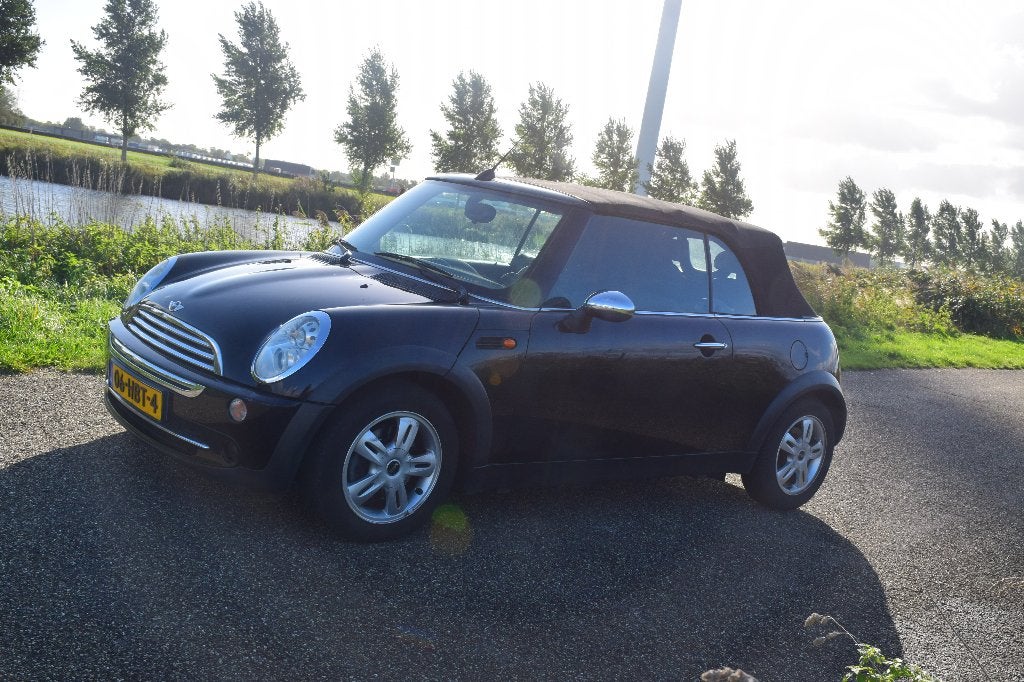 Mini ONE Cabrio 2004, Auto's, Stof, Zwart, 4 cilinders, Cabriolet