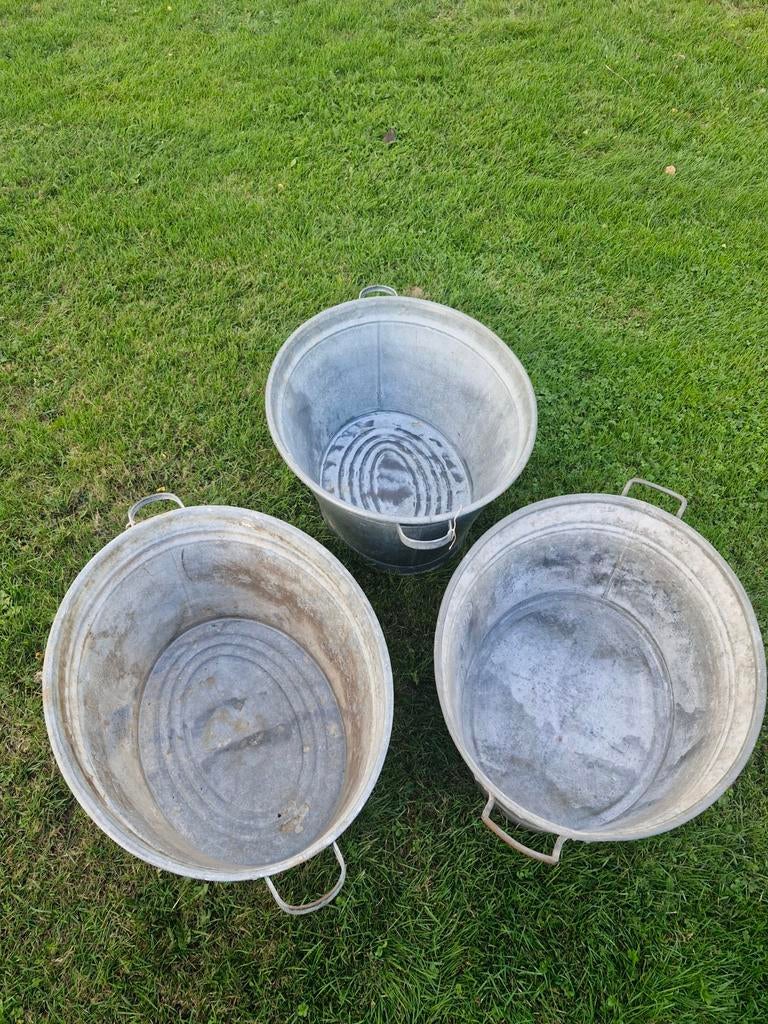 3 x grote gave zinken teil en in zeer goede staat, Ophalen of Verzenden