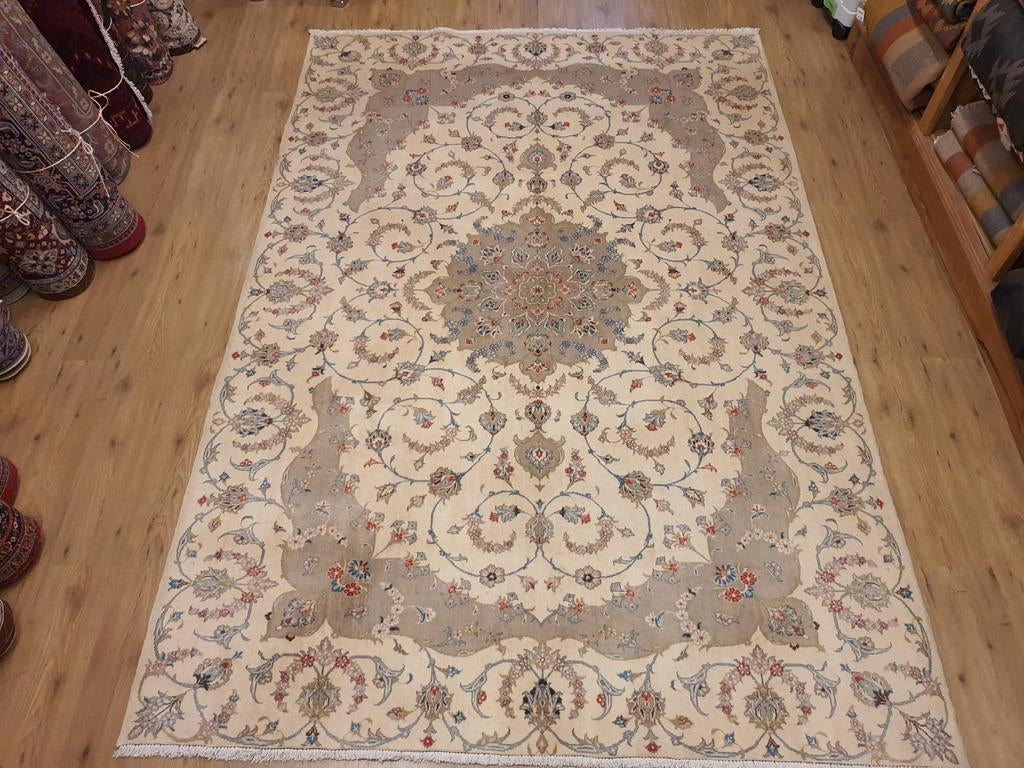 Vintage handgeknoopt perzisch tapijt kashan 291x198, Info@SlatsAntiek.nl, Perzisch, 150 tot 200 cm, 200 cm of meer