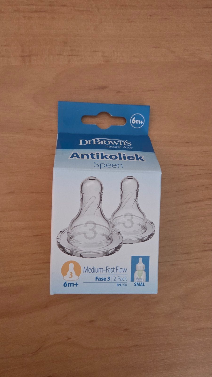Dr. Brown's Antikoliek Speen Smal Fase 3 (6m+) - 2-pack, Ophalen of Verzenden, Nieuw
