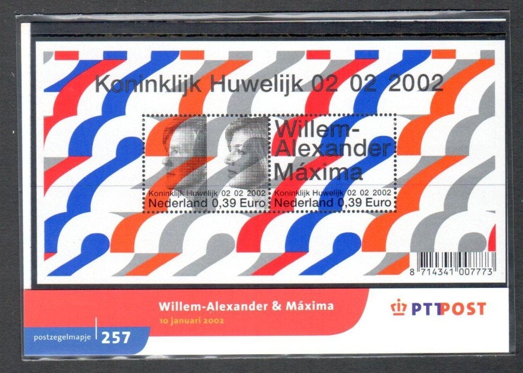 Postzegelmapje 257 - Willem-Alexander Maxima 10 januari 2002, Postzegels en Munten, Postzegels | Nederland, Ophalen of Verzenden