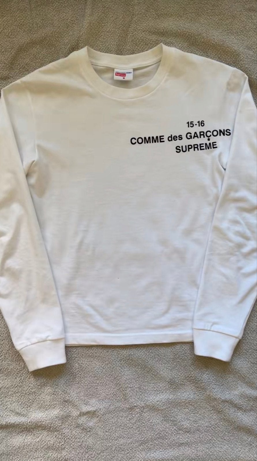 Supreme Comme des Garçons Shirt 15-16 Longsleeve, Ophalen of Verzenden, Zo goed als nieuw, Maat 48/50 (M), Wit