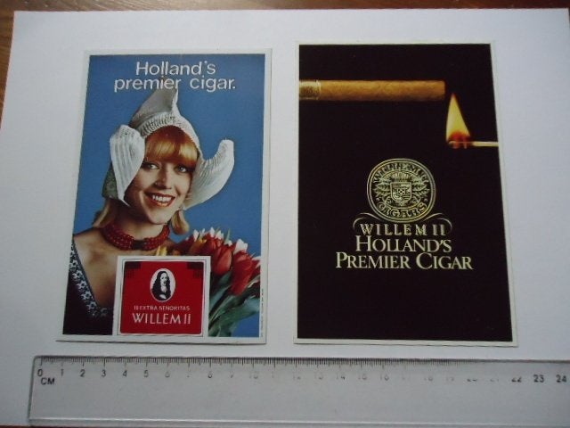 sticker oud WILLEM 2 II sigaar tabak sigaren DIK PLASTIC 2 z, Verzenden, Zo goed als nieuw, Bedrijf of Vereniging