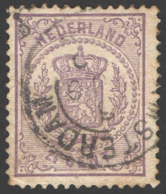 Nederland NVPH nr 18 gestempeld Rijkswapen 1870, Ophalen of Verzenden, T/m 1940, Gestempeld