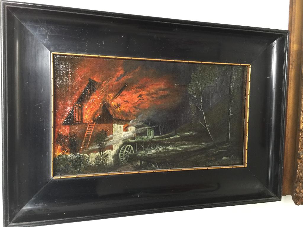 Fraai schilderij begin 20ste eeuw, buitenmaat 48 cm x 33 cm, Ophalen