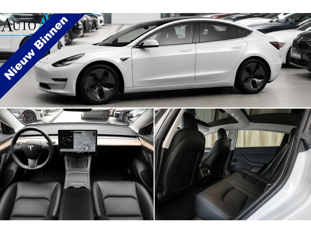 Tesla Model 3 RWD Pano Leer 360° ACC Climate Metallic alk S, Automaat, Achterwielaandrijving, Gebruikt, Zwart